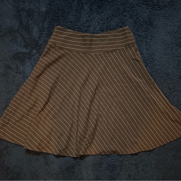 Brown Striped Women's Skirt - Picture 2 of 3